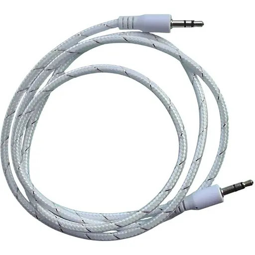 Шнур штекер папа 3.5 стерео папа 3.5 стереокабель 1 м белый - фото 1