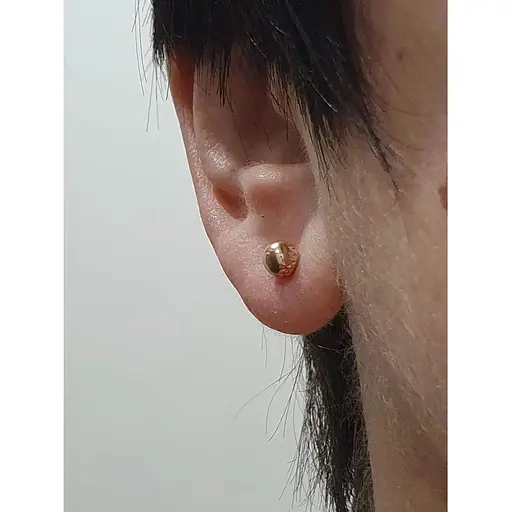 Золотые серьги-пуссеты Favoritum с алмазной гранью. 210115_5_2А - фото 2