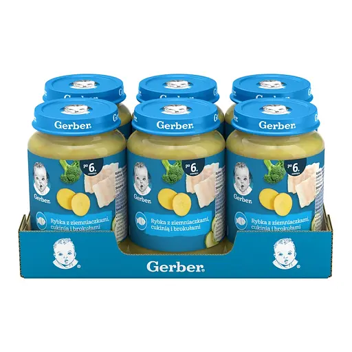 Пюре рибно - овочеве для дітей від 6 міс стерилізоване Риба з картоплею, цукіні та броколі Gerber с/б 190 г - фото 5