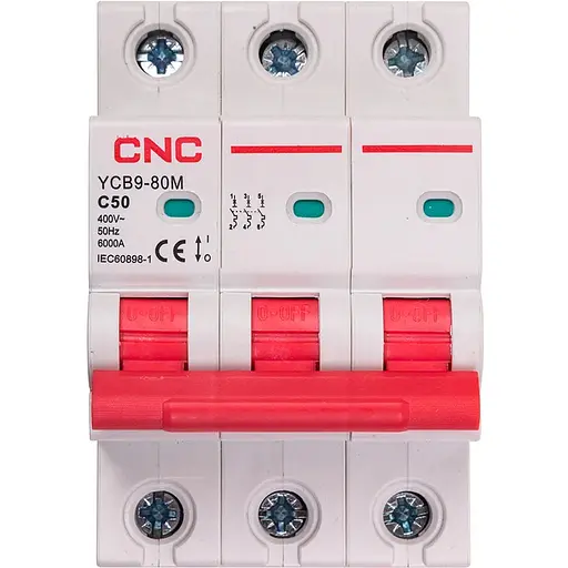 Модульный автоматический выключатель CNC YCB9-80M 3P C50 6ka