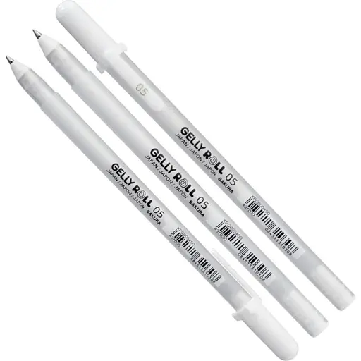 Ручка гелева Sakura Біла 05 Fine (лінія 0.3mm) Gelly Roll Basic - фото 1