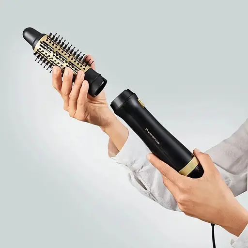 Фен-щетка Rowenta Express Style, 800 Вт, 3 режима, ионизация, холодный обдув, керамика, турмалин, черно-золотой - фото 6