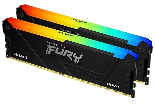 Оперативная память Kingston Fury 32GB (2x16GB) DDR4 3600MHz Beast RGB Black (KF436C18BB2AK2/32) - фото 1