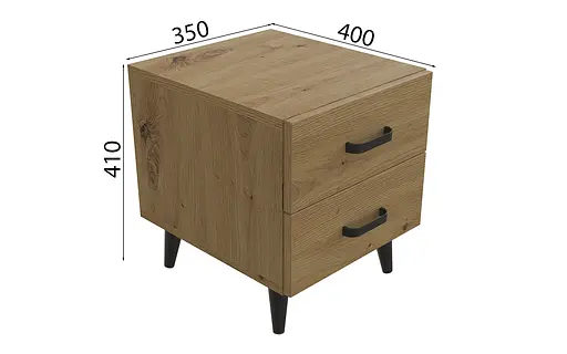 Тумба Вива 2 на конусных ножках Ferrum-decor 41x35x40 Черный металл ДСП Дуб Артизан 16 мм (FRD-106816) - фото 4