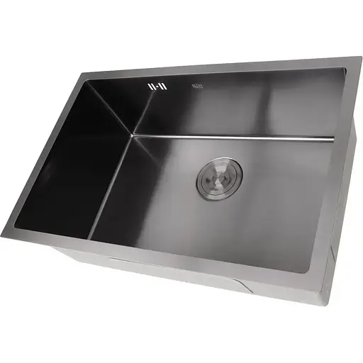 Черная кухонная мойка Nett NB-6845 из нержавейки под столешницу 1.5 мм - фото 2