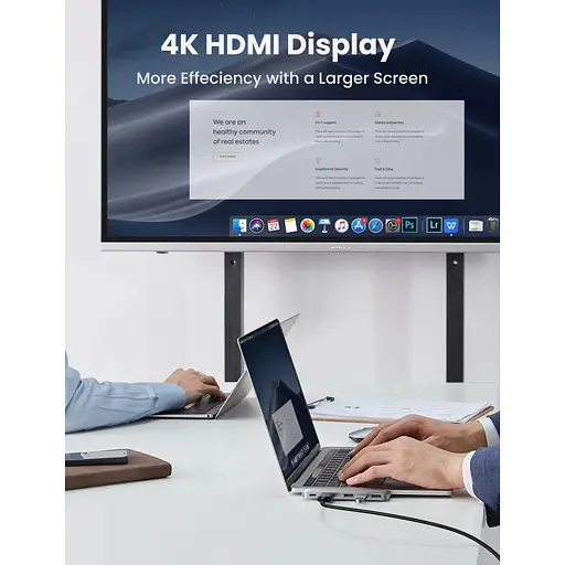 USB-хаб Ugreen 5-in-2 USB C Hub for MacBook Pro/Air Silver (CM251/60559) [72724] - фото 6