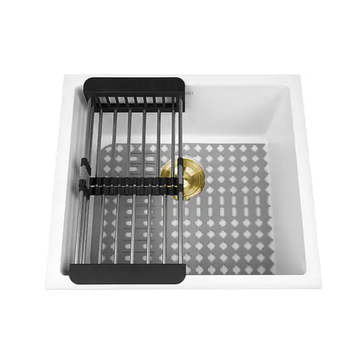 Кухонна мийка з нержавіючої сталі біла Nett NW-5045, Білий - фото 4