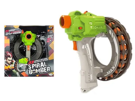 Пистолет FJ 9015, автоматический барабан, 32 резиновых снаряда в наборе, в коробке (6990410411487) - фото 2