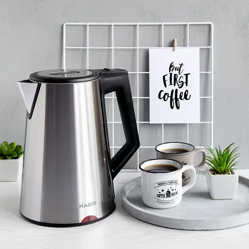 Электрочайник Magio МG-988 1,7 л 1800 диск, трехслойный корпус из нержавеющей стали - фото 2