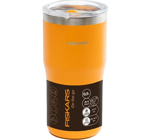 Термокружка Fiskars On-the-go 0.5 л помаранчева (1078761) - фото 3
