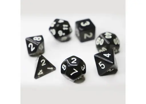 Набор кубиков Transparent 7 Dice Set - Black , 7 шт. (g7dtran10) - фото 2