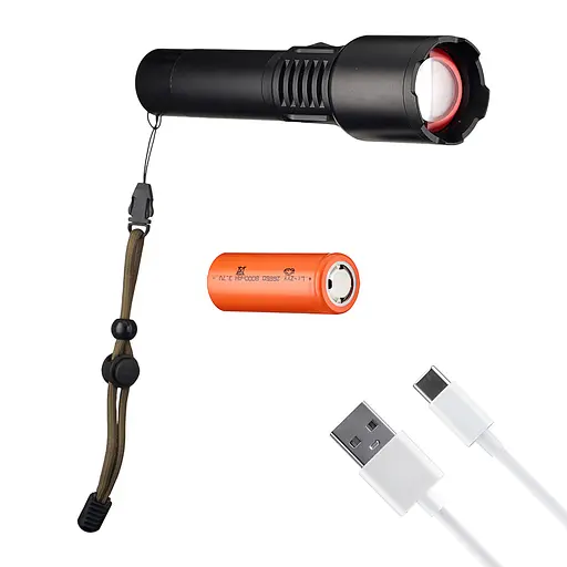 Ліхтарик Flashlight W508 Type-C / USB A 3000 mAh Чорний - фото 3