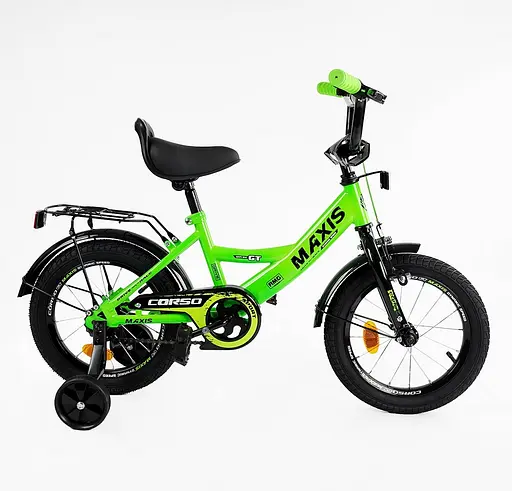 Велосипед 14" 2-х колёсный CL-14125 CORSO MAXIS ручной тормоз, звонок, доп. колёса, собран на 75%, в коробке (6800067141255) - фото 2