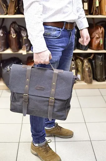 Кожаная мужская сумка TARWA 38х31х9 см sum0026647 - фото 8