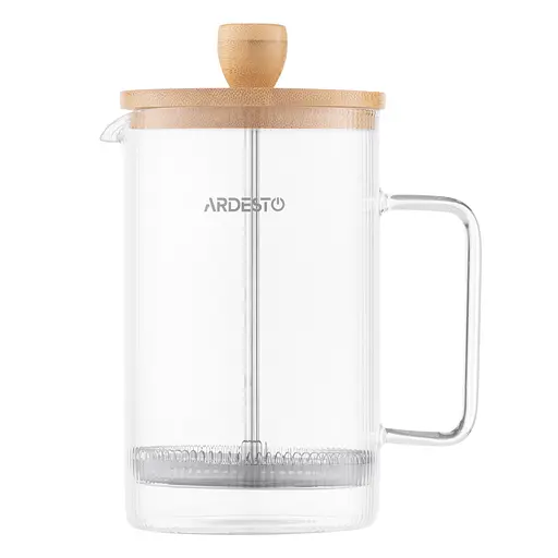 Френч-пресс Ardesto Midori 800 мл боросиликатное стекло нержавеющая сталь бамбук прозрачный - фото 3