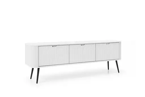 Тумба під телевізор Perfect Home Зова / Zova 3-дверна з чорними ніжками RTV168 Білий (PFH-091272) - фото 5