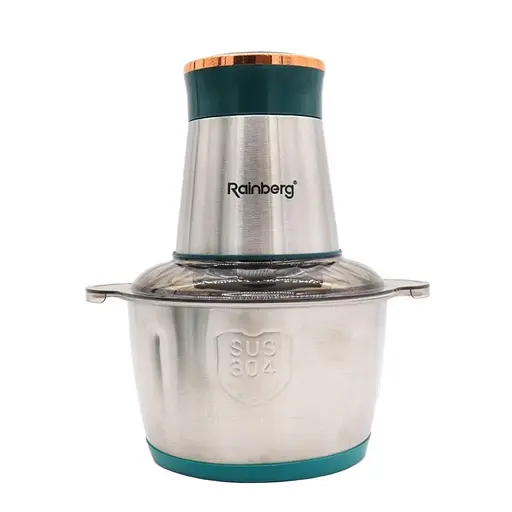 Подрібнювач кухонний, подрібнювач чопер, блендер з металічною чашою, Rainberg 1300 Вт Chopper, Зелений 
