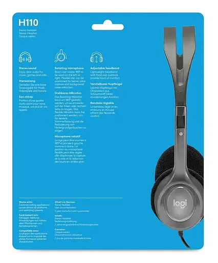 Комп'ютерна гарнітура Logitech H110 Silver (981-000271) - фото 6