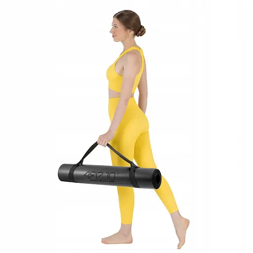 Коврик (мат) спортивный 4FIZJO PU 183 x 68 x 0.4 см для йоги и фитнеса 4FJ0587 Black (P-5907739319531) - фото 5