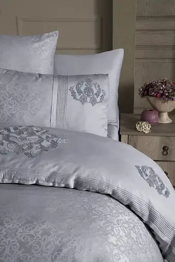 Постільна білизна Mirabel Gri Сатин Делюкс First Choice pbe0052015 - фото 2