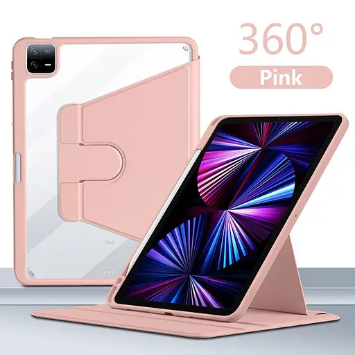 Чохол TPUCristal Pen holder 360 для Xiaomi Pad 6 / 6 Pro 11 2023 Світло-рожевий - фото 7