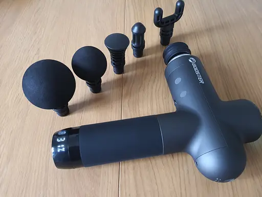 Перкусійний масажний пістолет Booster Lightsaber тригерних точок Massage Gun - фото 7