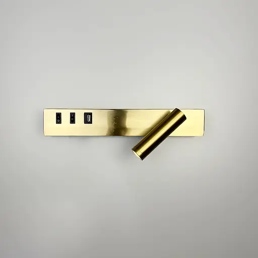 Латунне бра Line F з поворотним спотом справа + розʼєм USB Арт. WJ 028/2 L AB (лівий) - фото 5