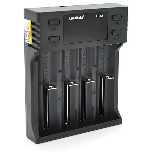 ЗУ универсальное Liitokala Lii-S4, 4 канала, LCD дисплей, поддерживает Li-ion, Ni-MH и Ni-Cd AA(R6), ААA(R03), AAAA, С(R14)