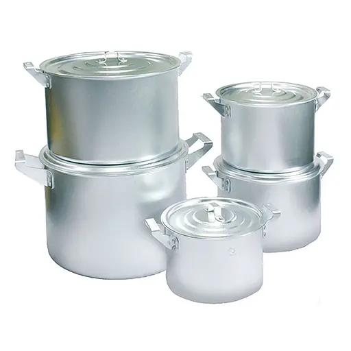 Набір із 5 алюмінієвих каструль з кришкою 2.5-3.5-4.5-6-8 л, Interos Сірий 87002 - фото 1