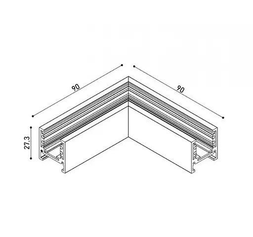 Соединение угловое KLOODI KDMG-SLIM-TRN ZM 90 BK - фото 2