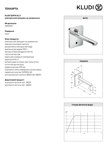 Змішувач для умивальника Kludi Zenta 3840005 - фото 3