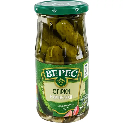 Огурцы Вереск маринованные слабокислые 435 г