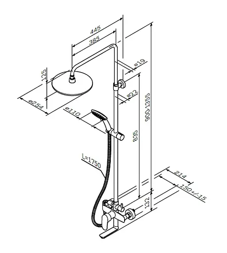 Душова система з термостатом AM.PM Like Showerspot F0780500, Хром - фото 4
