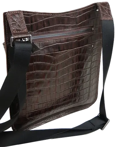 Мужская кожаная наплечная сумка коричневая Mykhail Ikhtyar sum0028766 - фото 6