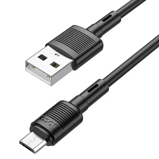 Кабель Micro-USB посилений HOCO X83 Victory 1 метр чорний (6931474770882) - фото 4