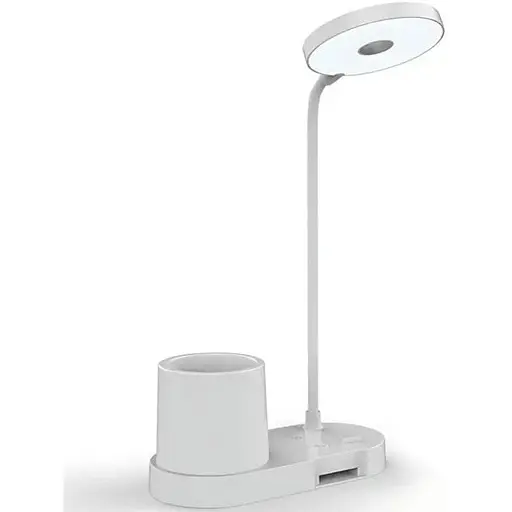 Настільна LED лампа з гнучкою ніжкою та утримувачем сенсорне керування USB-живлення Білий - фото 1