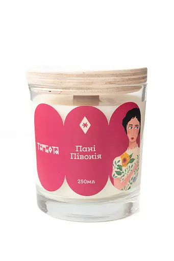 Свічка Пані Півонія 250 мл, 30 год Стандартні (250 мл) - фото 1