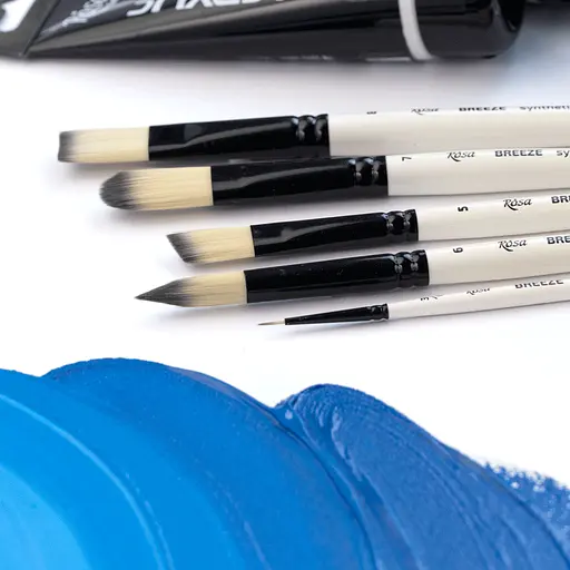 Пензель синтетика овальна BREEZE 1226FR №0 коротка ручка Rosa - фото 5