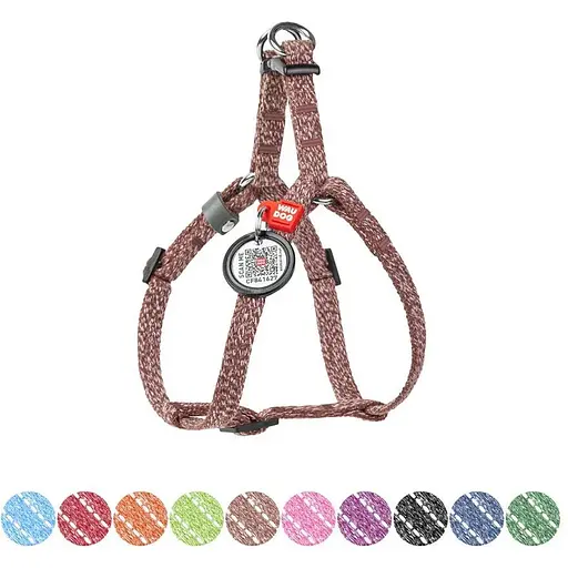 Шлейка для кошек и мелких пород собак Waudog Re-cotton из восстановленного хлопка и QR-паспортом, светоотражающая - фото 2