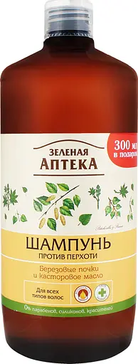 Шампунь Зелена Аптека проти лупи Березові бруньки та рицинова олія, 1000 мл - фото 3