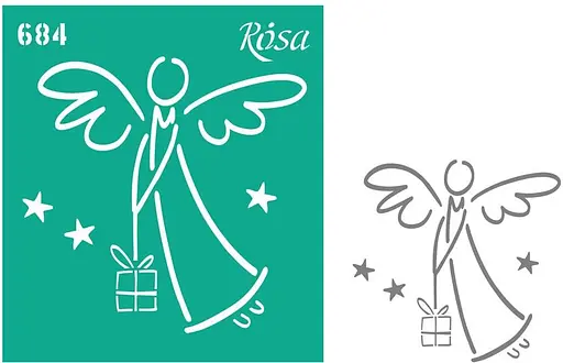 Трафарет багаторазовий самоклеючий №684 9×10см серія Новий рік Rosa TALENT