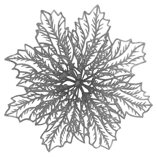 Ялинкова іграшка MIS LT Квітка Різдвяник павутинка-2 17х17х4 см срібний - фото 1