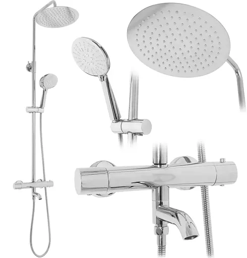 Душовя система Rea Lungo з термостатом та виливом хром REA-P6607, Хром - фото 6