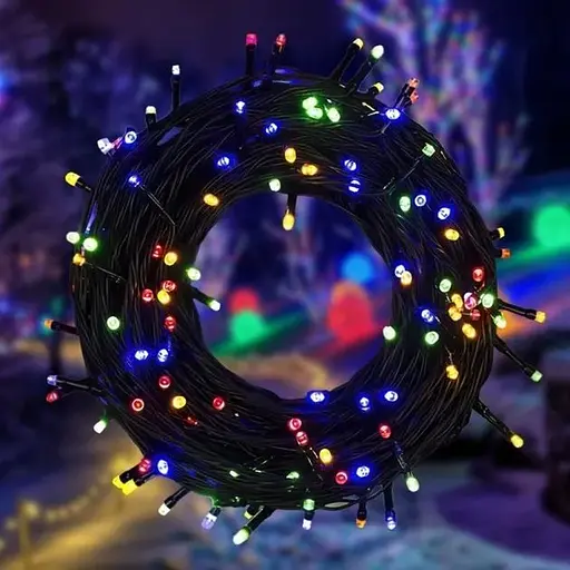 Гирлянда-нить уличная 100 led с переходником 10 м Разноцветный - фото 1