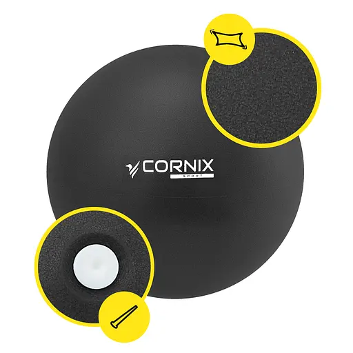 Мяч для пилатеса, йоги, реабилитации Cornix MiniGYMball 22 см XR-0371 Black - фото 2