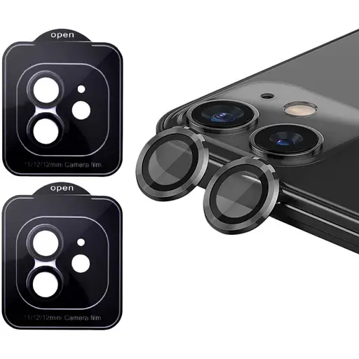 Защитное стекло на камеру DK для Apple iPhone 12 mini Lens Metal Ring Eagle Eye 016203 black 2 шт.