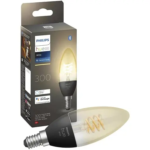 Світлодіодна лампа Hue 871951430223500 EEK: G (A - G) Hue White E14 Candle Single Pack Filament 300 lm E14 4.5 W Warm White EEK