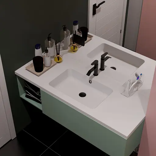 Раковина глянцева врізна Amidicon Rodeo 100 1000x450 з литого каменю RODEO_100_HL, Білий - фото 7