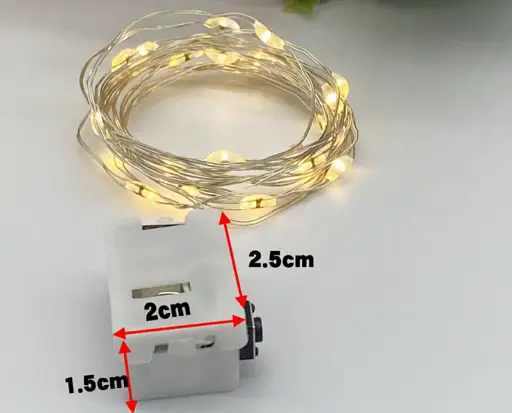 Світлодіодна гірлянда на срібному дроті 2M 20 LED тепле світло, три режими, набір 10шт, батарейки в - фото 3