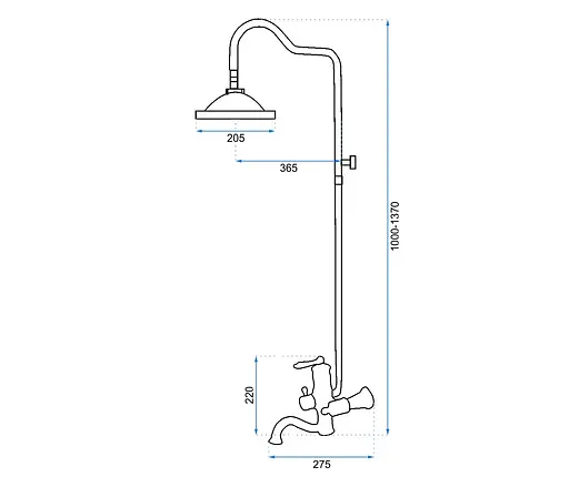 Душова система Rea Vintage чорний REA-P2367, Чорний - фото 12
